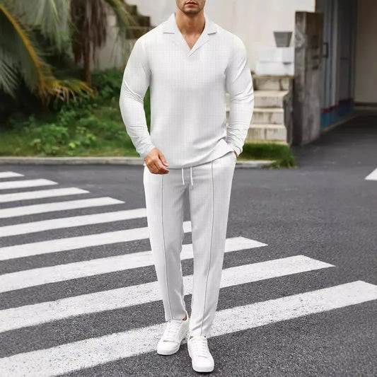 Casual Sports Suit Collar Long Sleeve Pants Suit