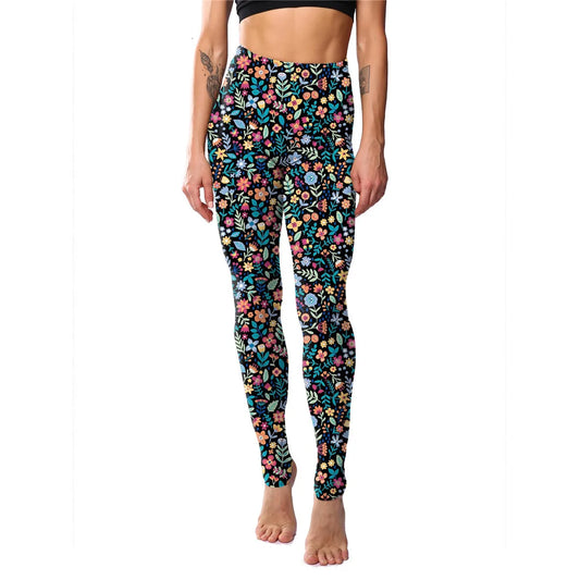 Floral Leggings High Waist